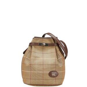 Burberry check crossbody shoulder bag Khaki Green brown canvas leather